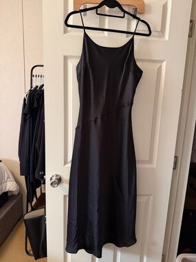 Express Satin Scoop Neck Midi Downtown Cami Slip Dress